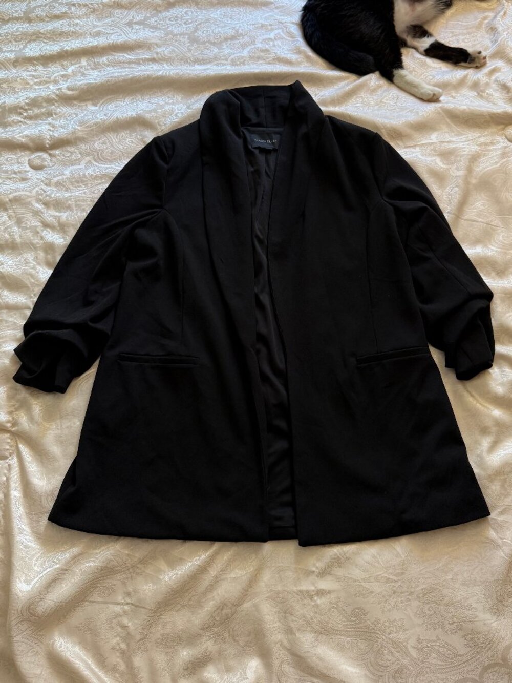 Dakota Blue Black Open-Front Blazer – Size L
